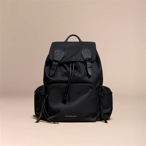 burberry large technical nylon & leather rucksack navy|dark purple burberry polyester jacket.